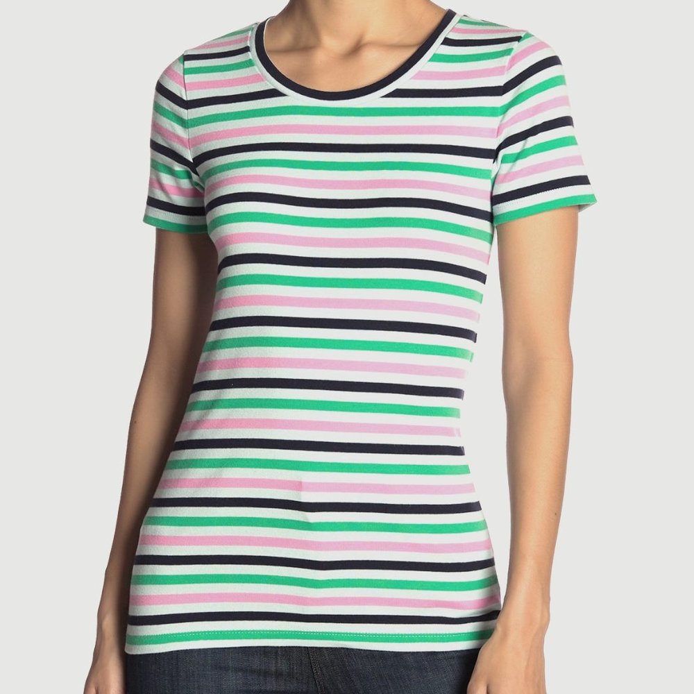 J. Crew Colorful Striped Perfect Fit Tee